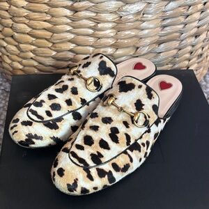 Gucci Princetown🤎Pony hair Leopard Print Size 36